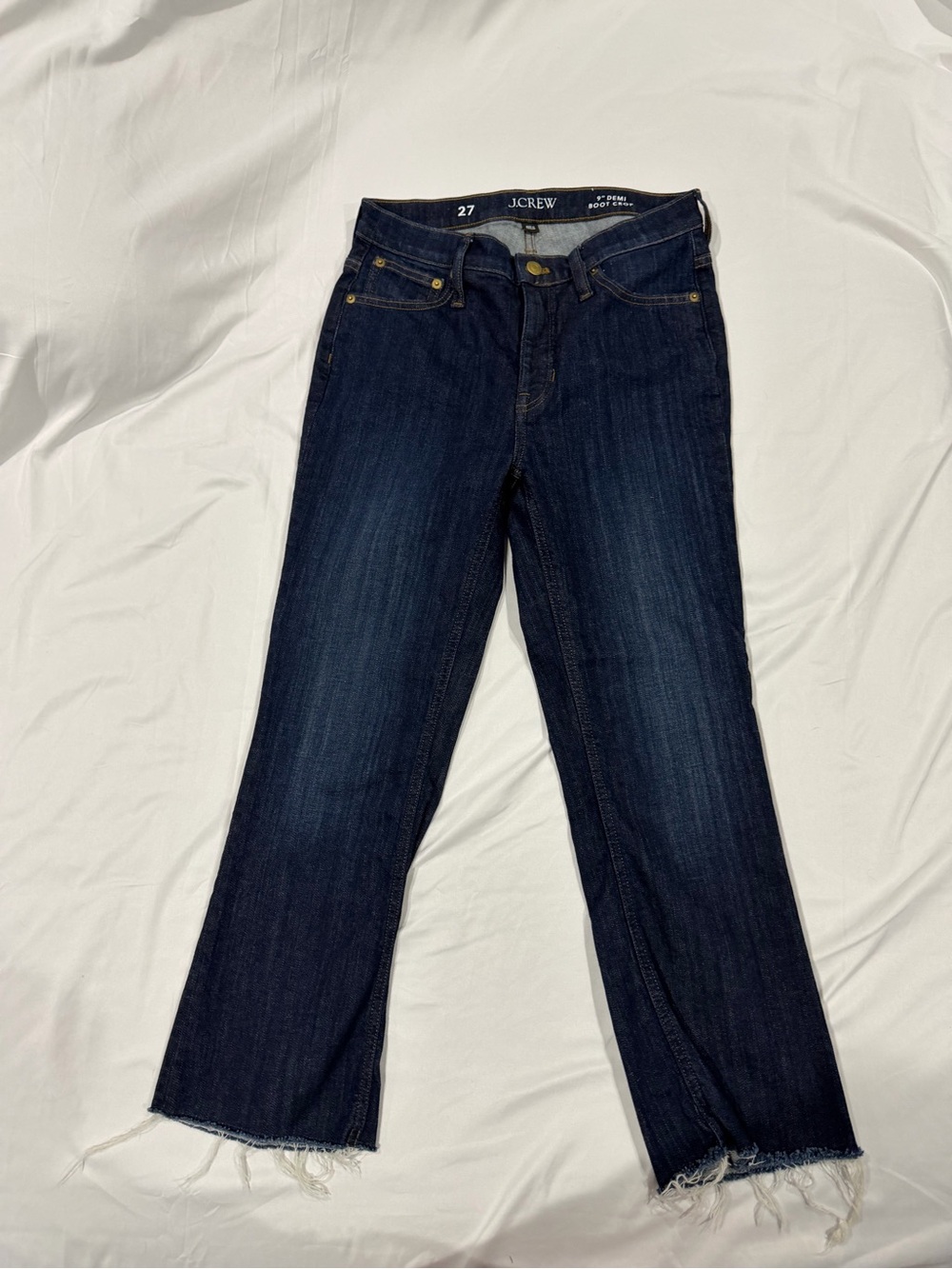 J. Crew Demi Boot Cropped with Frayed Hem